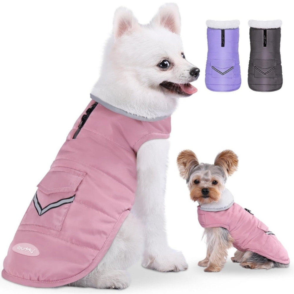 iBuddy Dog Winter Coat, Fleece Vest, Waterproof, Snow Jacket, Windproof